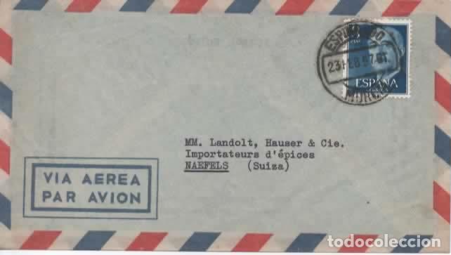 Sellos: ESPINARDO MURCIA A SUIZA 1957 AEREA - Foto 1