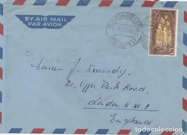 Sellos: PUERTO DE POLLENSA BALEARES MONASTERIO DE POBLET 1963 - Foto 1