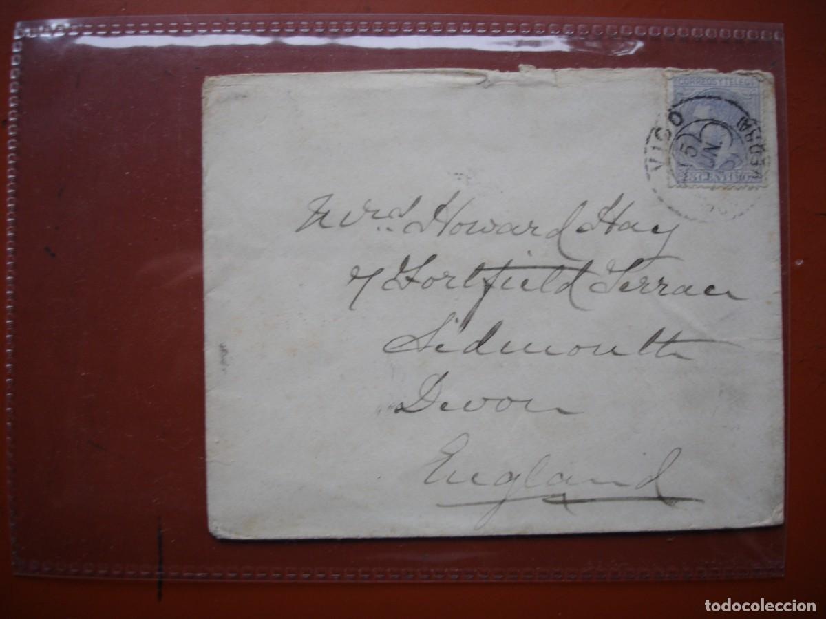 Sellos: SOBRE PONTEVEDRA VIGO INGLATERRA 1883 - Foto 1