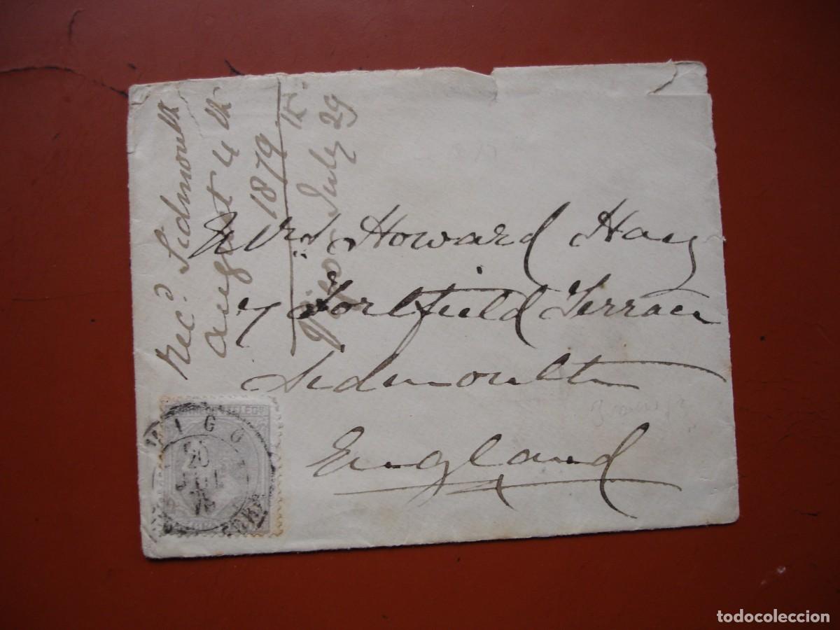 Sellos: SOBRE PONTEVEDRA VIGO INGLATERRA 1879 - Foto 1