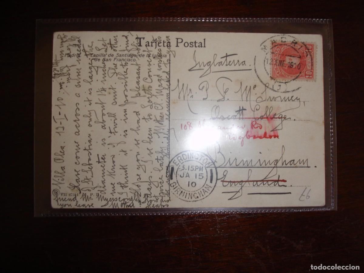 Sellos: TARJETA POSTAL MADRID INGLATERRA 1910 - Foto 1