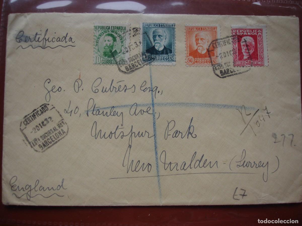 Sellos: SOBRE CIRCULADO BARCELONA INGLATERRA - Foto 1