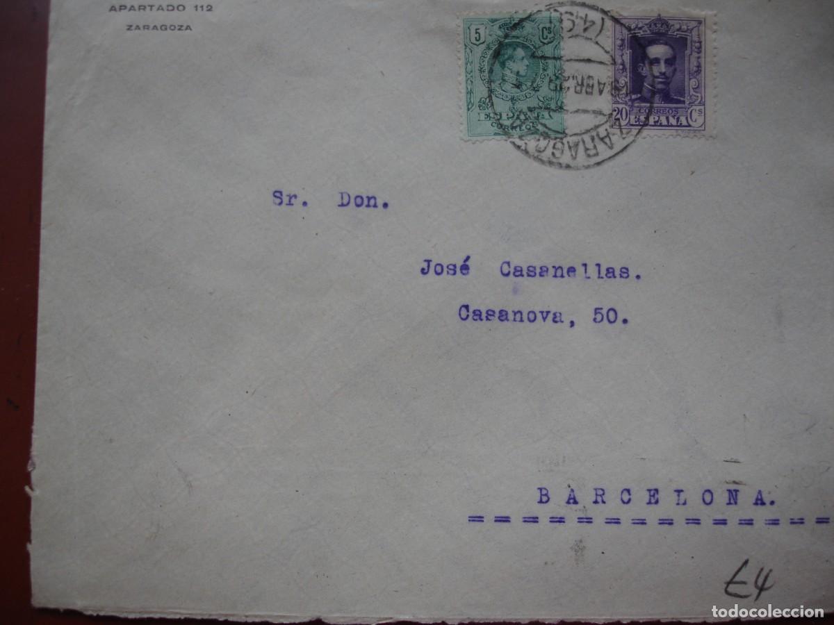 Sellos: SOBRE CIRCULADO ZARAGOZA BARCELONA - Foto 1