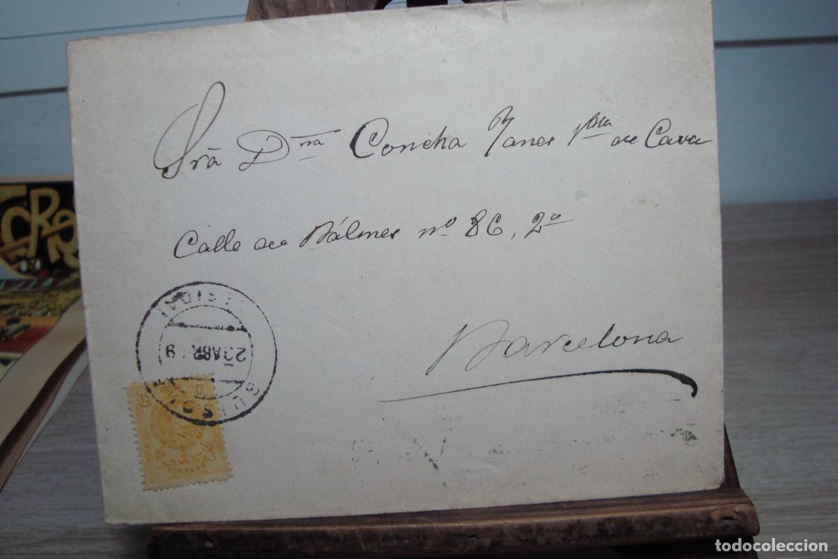 Sellos: ANTIGUO SOBRE CIRCULADO GUISONA LERIDA 1919 - Foto 1