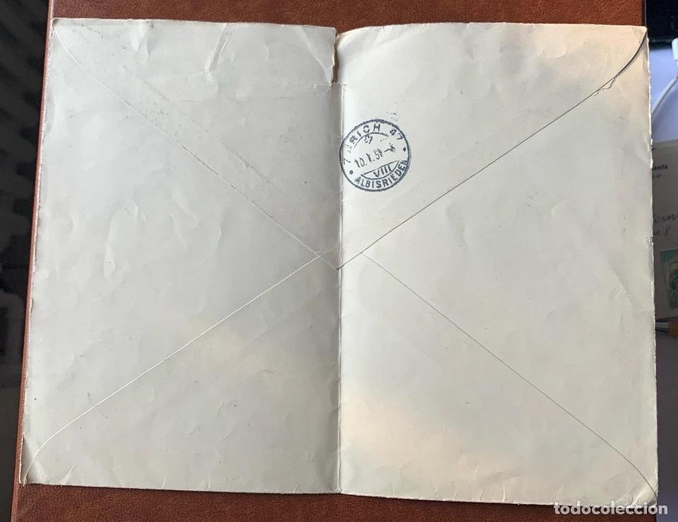 Sellos: BARCELONA CERTIFICADA AEREA A SUIZA 1951 - Foto 2