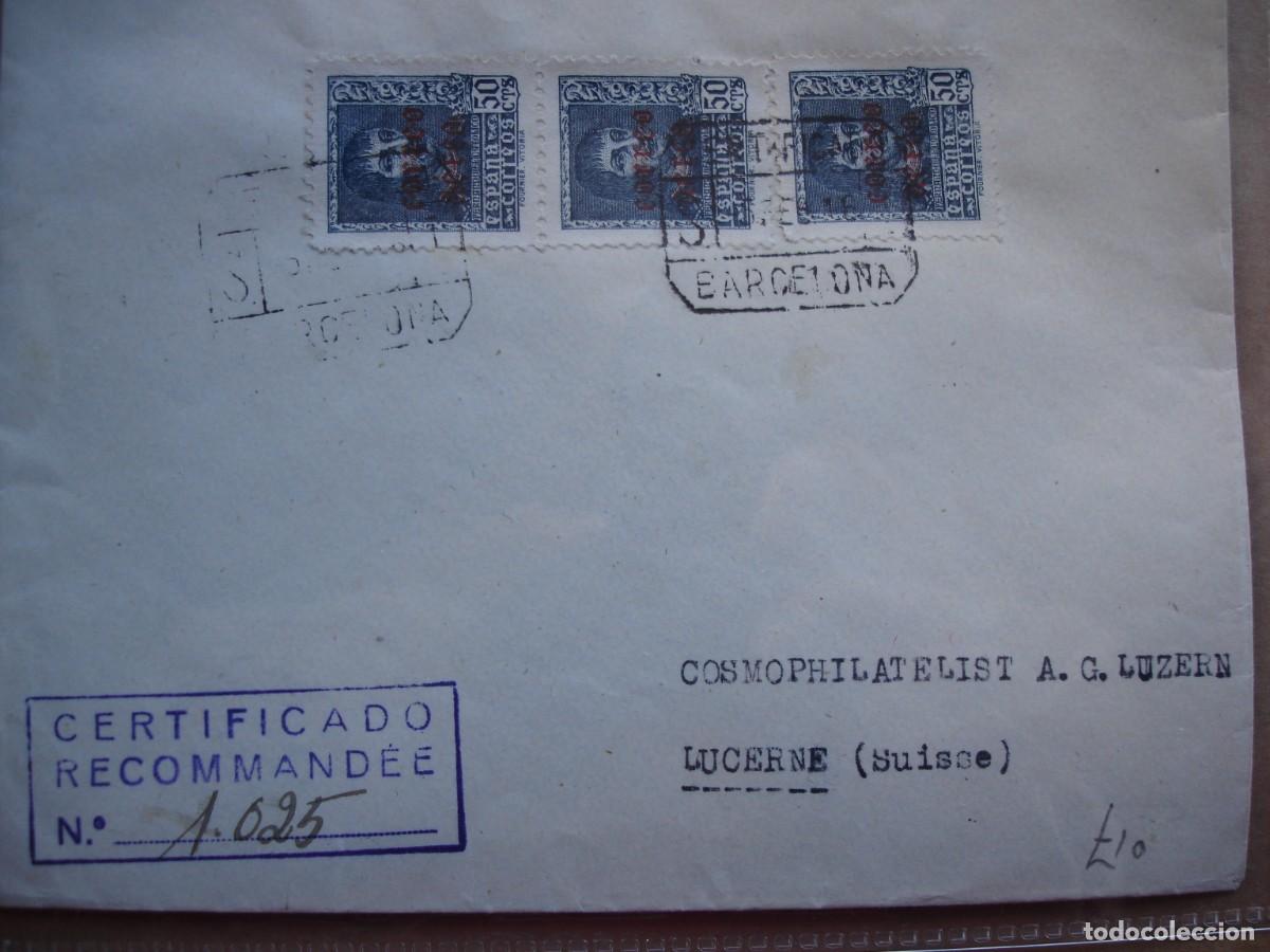 Sellos: SOBRE CIRCULADO BARCELONA SUIZA - Foto 1