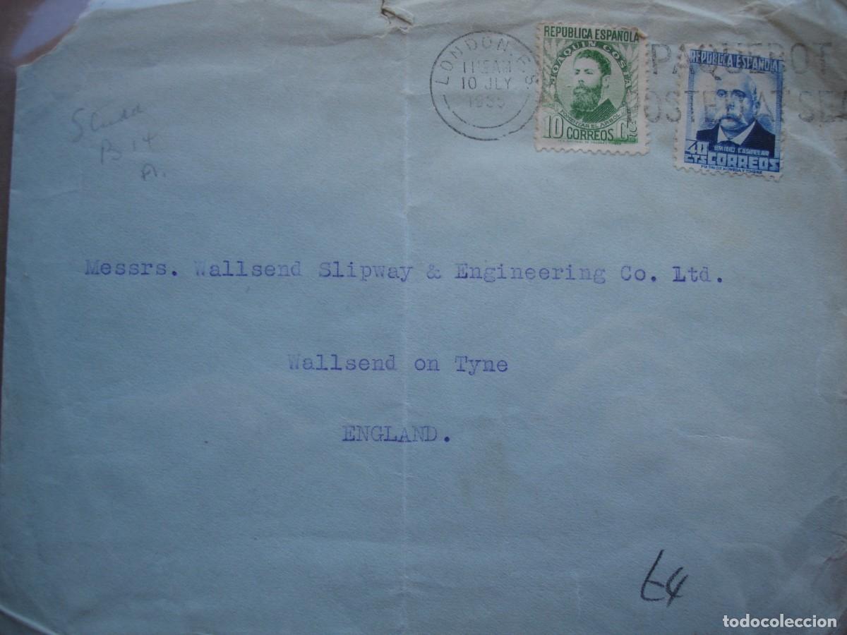 Sellos: SOBRE CIRCULADO CORREO MARITIMO INGLATERRA LONDRES - Foto 1