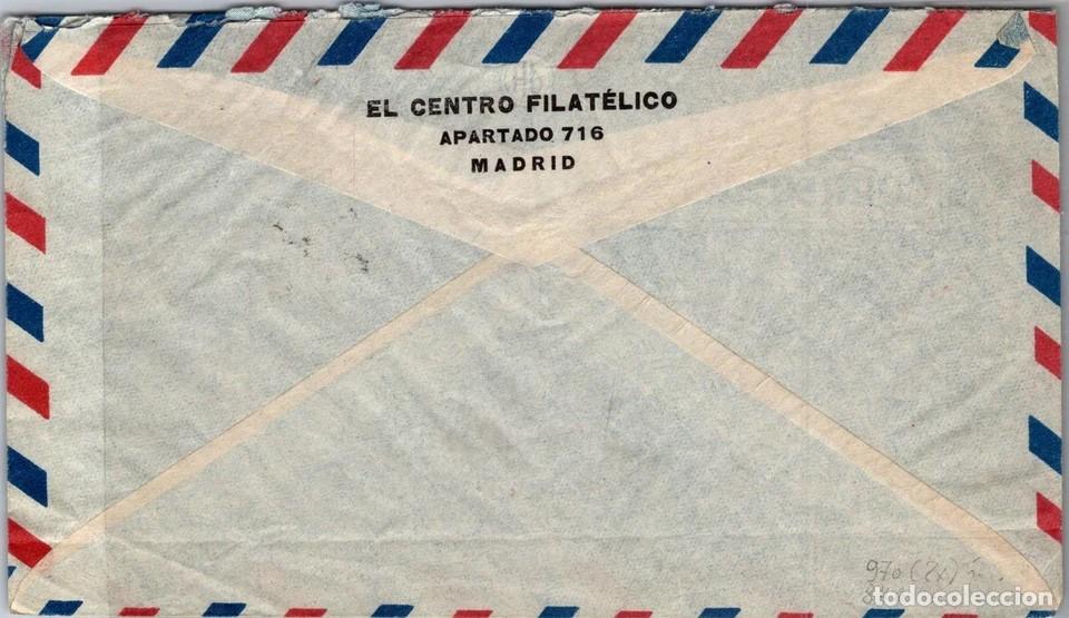 Sellos: MADRID A USA AEREA 1950 SELLOS UPU MAT HEXAGONAL - Foto 2