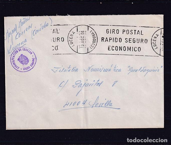 Sellos: correos lucena (cordoba) marca administacion de correos, mat&ordm; rodillo giro postal rapido seguro econ