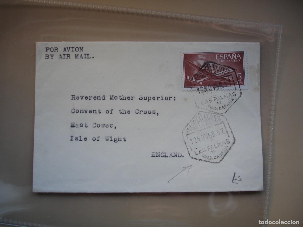 Sellos: SOBRE CIRCULADO LAS PALMAS CANARIAS INGLATERRA - Foto 1