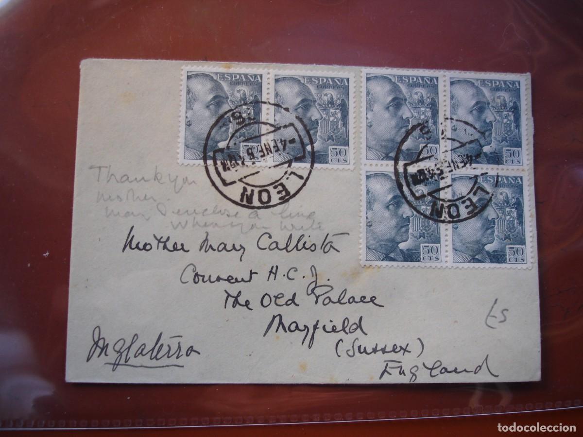 Sellos: SOBRE CIRCULADO LEON INGLATERRA - Foto 1