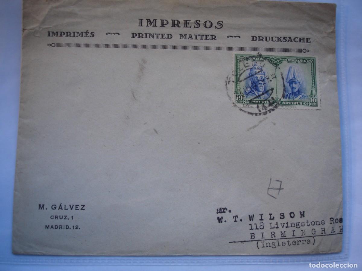 Sellos: SOBRE CIRCULADO TOLEDO INGLATERRA - Foto 1