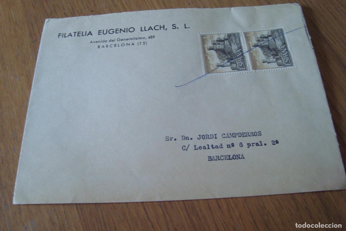 Sellos: ANTIGUO SOBRE COMERCIAL. FILATELIA EUGENIO LLACH S.L BARCELONA.