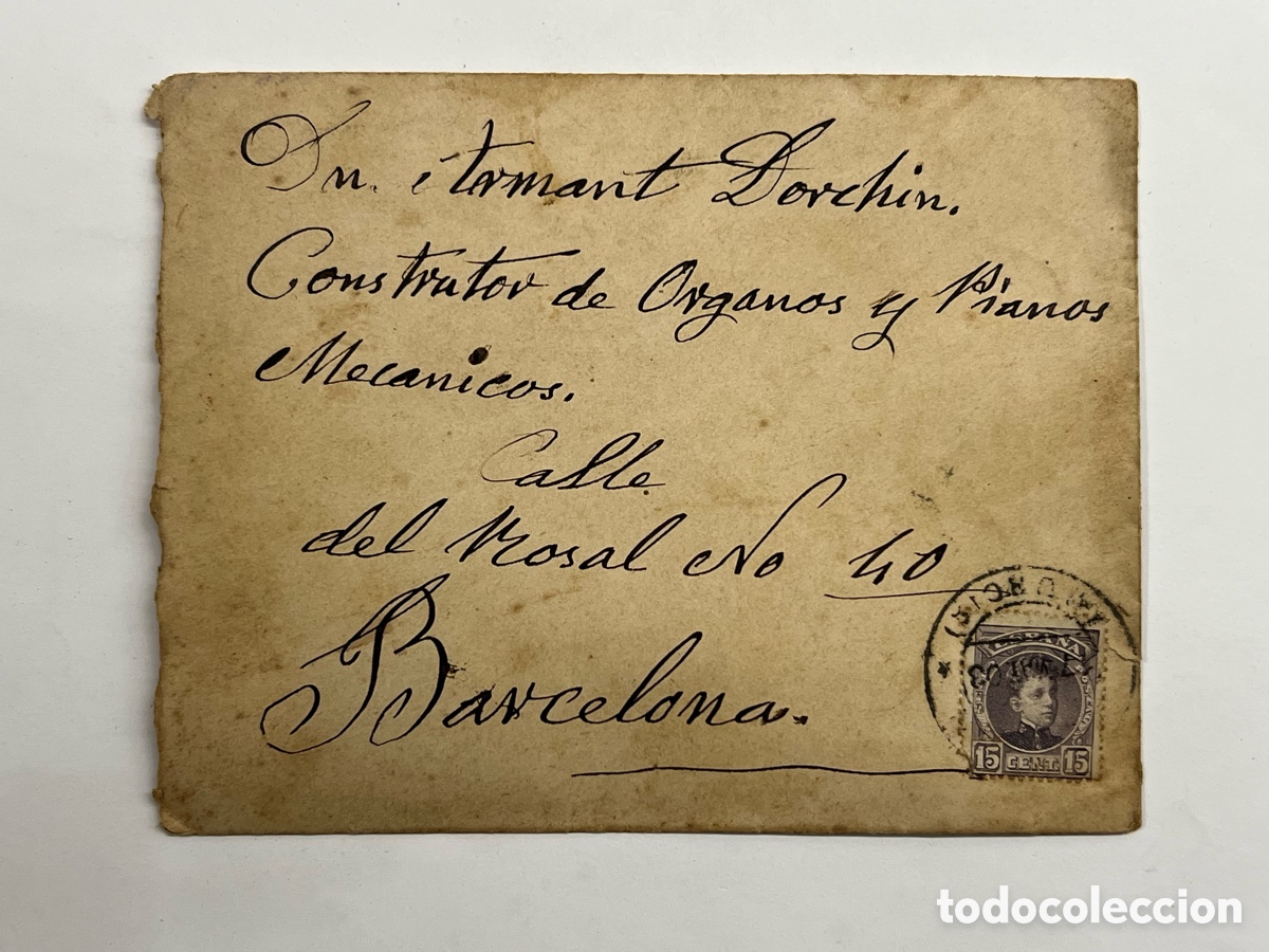 Sellos: BARCELONA.. sobre circulado a Armant Dochin.. Constructor de Organis y Pianos.. (h.1900?)