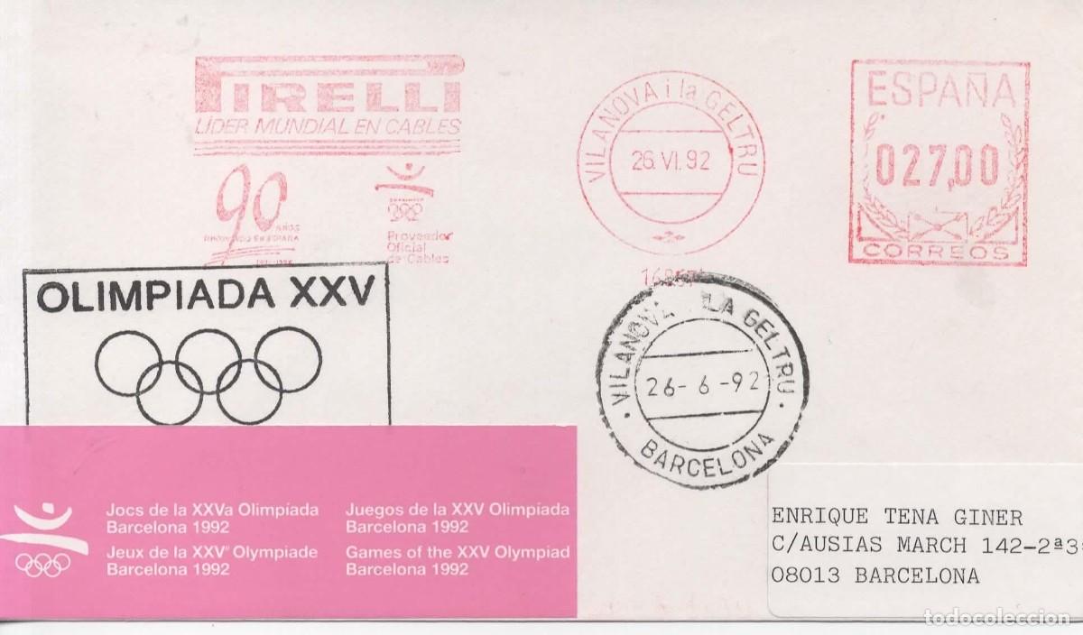Stamps: VILANOVA I LA GELTRU PIRELLI JUEGOS OLIMPICOS BARCELONA 1992 OLYMPIC GAMES