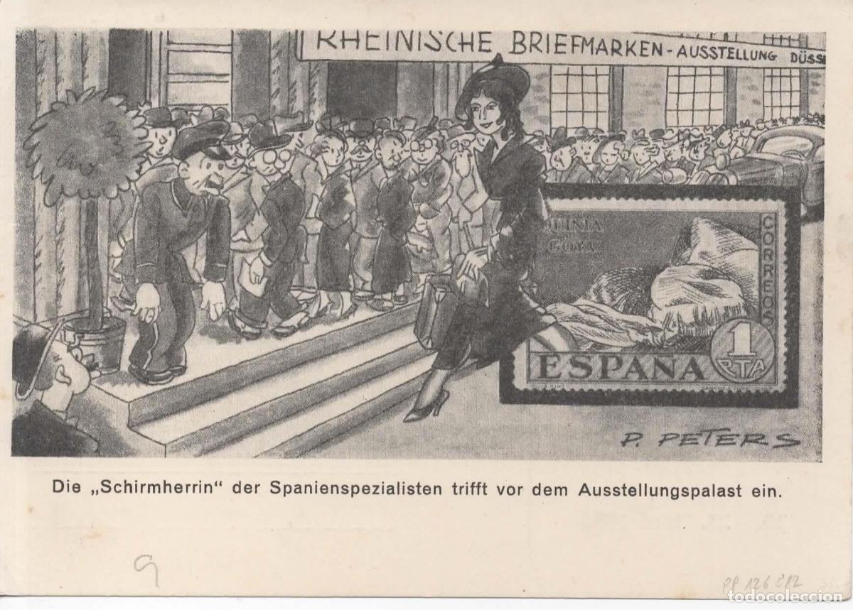 Sellos: ALEMANIA ENTERO POSTAL IRONICO SOBRE LA EMISION DE LA MAJA DESNUDA DE GOYA 1936 MAT 19-7-1936