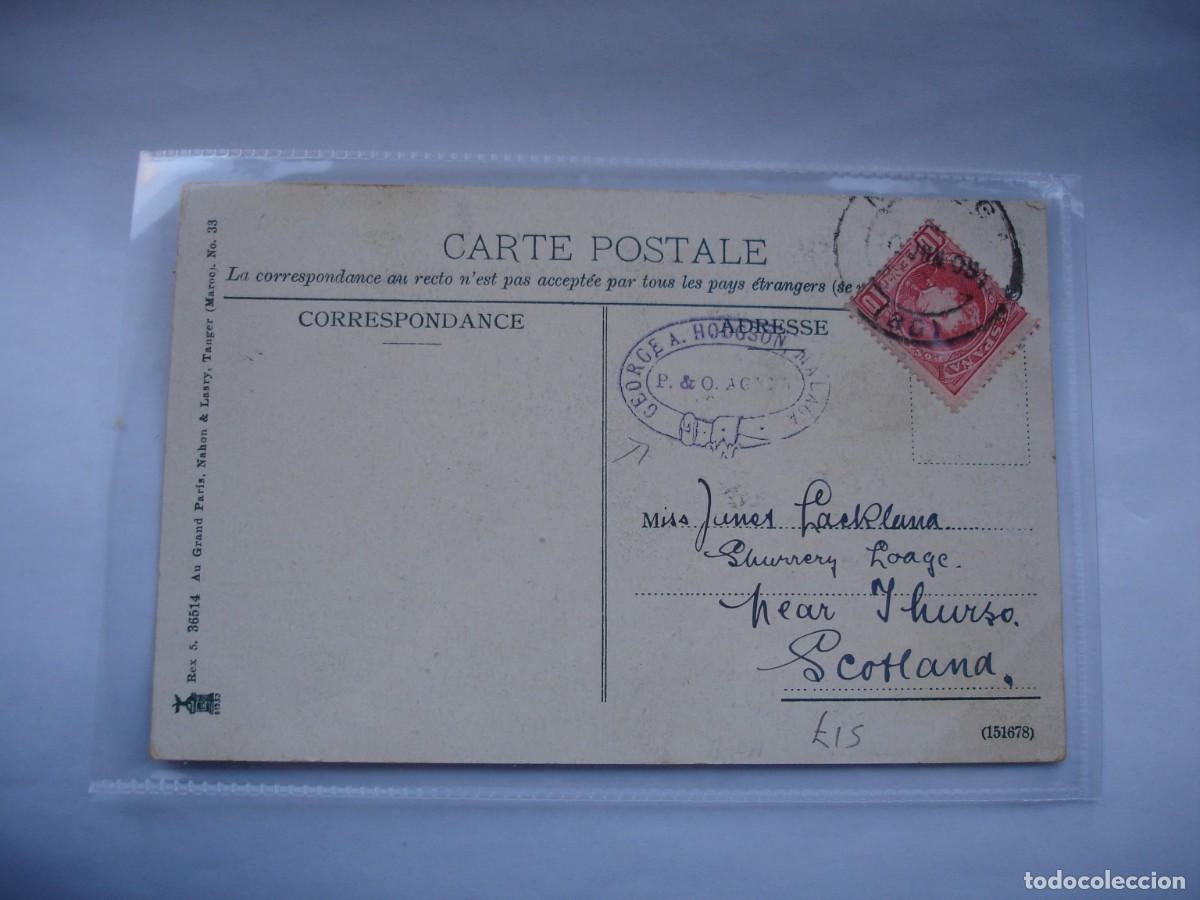 Sellos: TARJETA POSTAL CIRCULADA CORREO MARITIMO MALAGA INGLATERRA - Foto 1