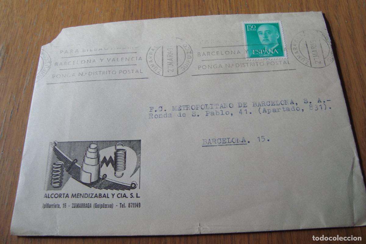 Sellos: ANTIGUO SOBRE COMERCIAL. ALCORTA MENDIZABAL Y CIA. ZUMARRAGA 1969.