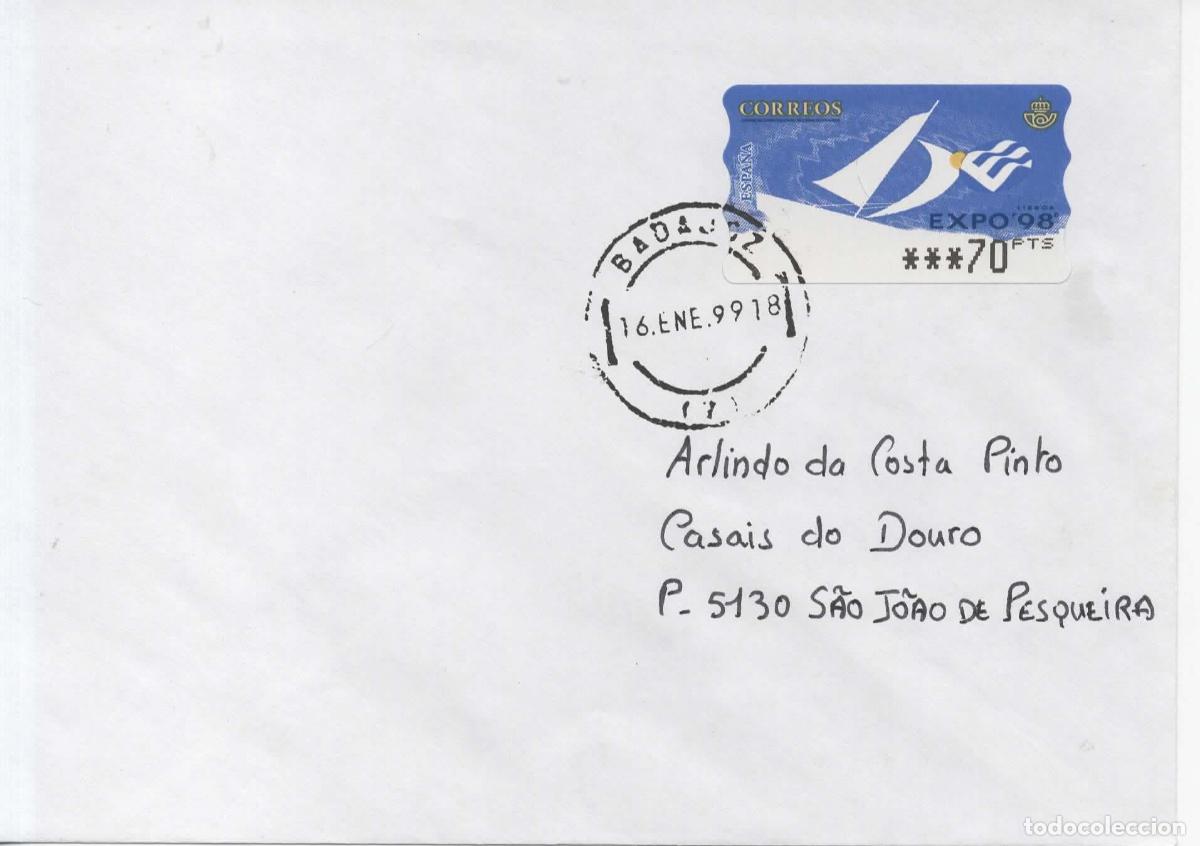 Sellos: BADAJOZ CC CON ATM EXPO 98 LISBOA