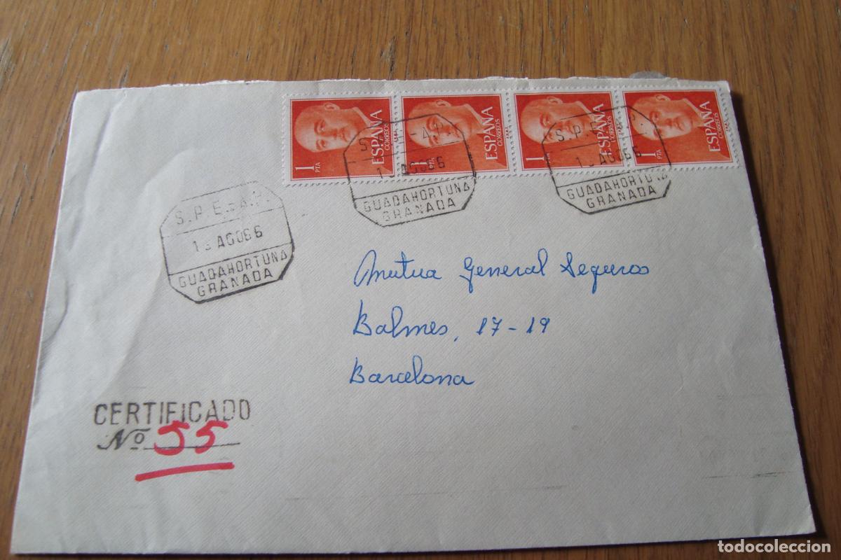 Sellos: ANTIGUO SOBRE CIRCULADO GUADAHORTUNA GRANADA 1966. IZNALLOZ