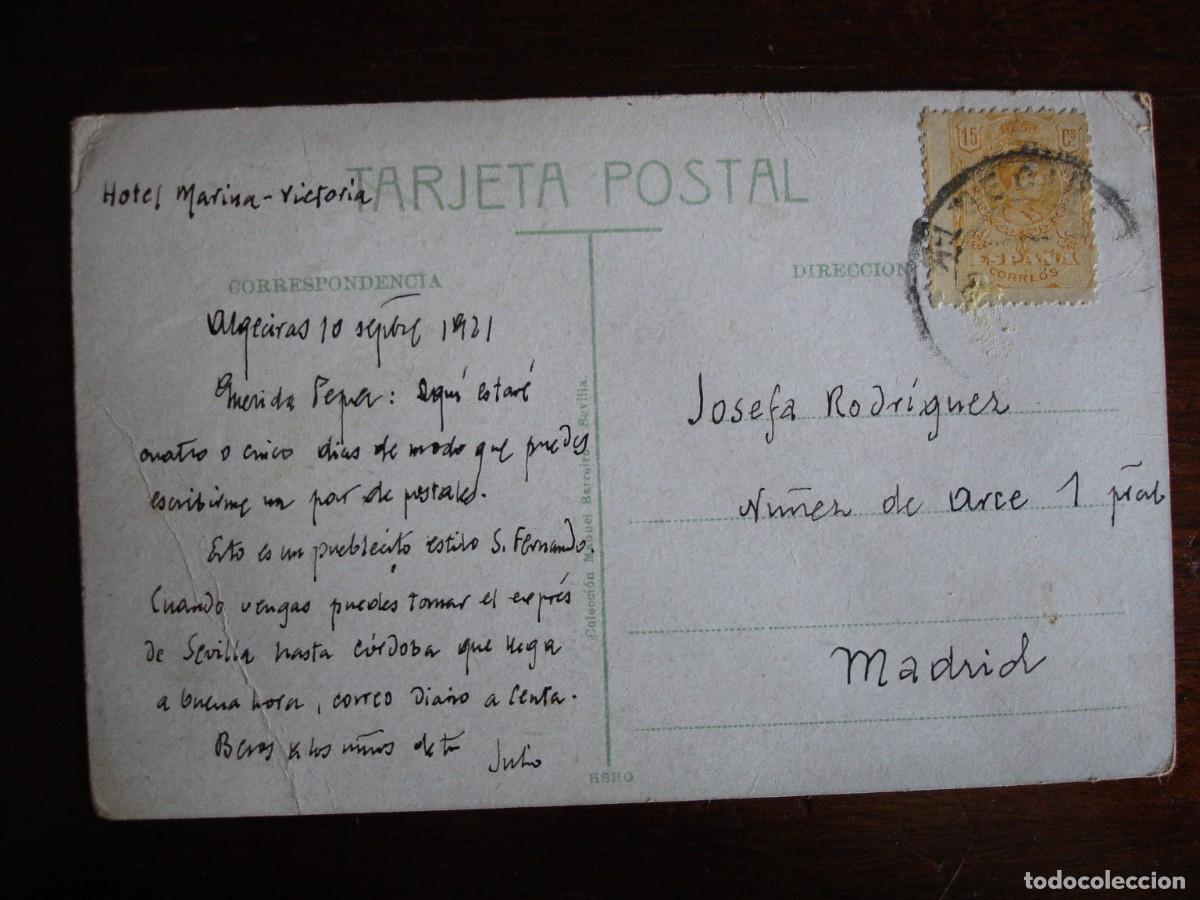 Sellos: TARJETA POSTAL CIRCULADA ALGECIRAS CADIZ MADRID 1921