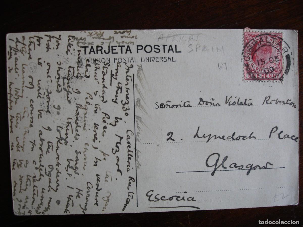 Sellos: TARJETA POSTAL CIRCULADA GIBRALTAR INGLATERRA
