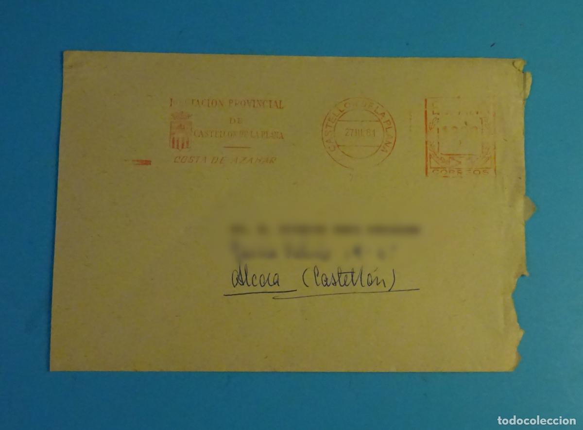 Sellos: SOBRE CIRCULADO FRANQUEO MEC&Aacute;NICO DIPUTACI&Oacute;N PROVINCIAL DE CASTELL&Oacute;N DE LA PLANA COSTA DE AZAHAR