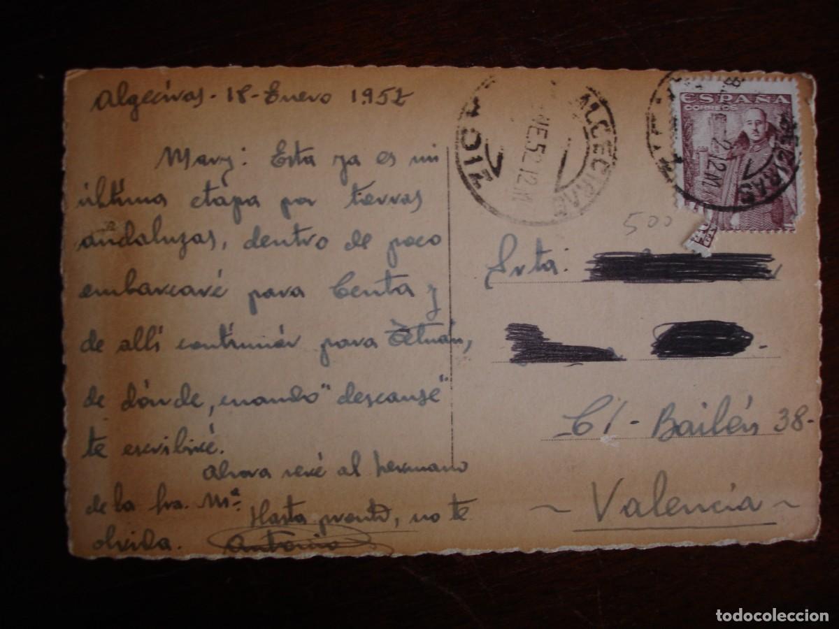 Sellos: TARJETA POSTAL CIRCULADA ALGECIRAS CADIZ VALENCIA