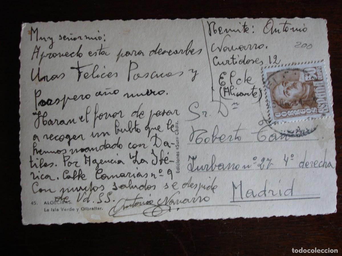 Sellos: TARJETA POSTAL CIRCULADA ALGECIRAS CADIZ MADRID