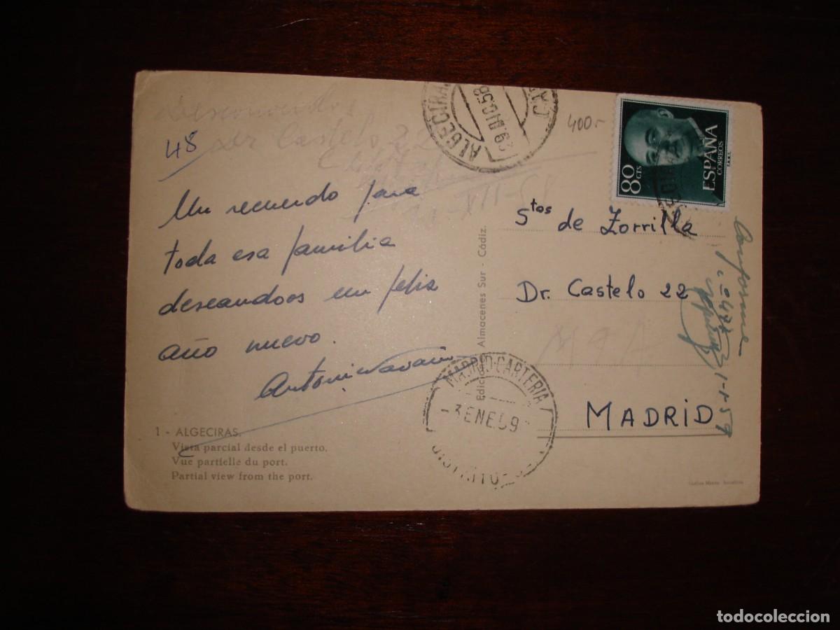 Sellos: TARJETA POSTAL CIRCULADA ALGECIRAS CADIZ MADRID CARTERIA