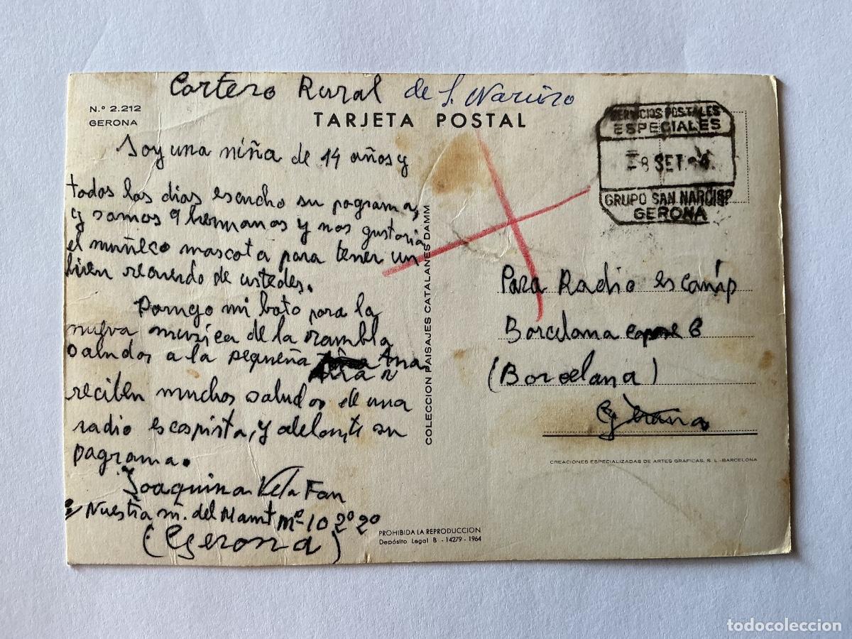 Sellos: POSTAL CIRCULADA MATASELLO SERVICIOS POSTALES ESPECIALES 8 SET 64 GRUPO SAN NARCISO GERONA