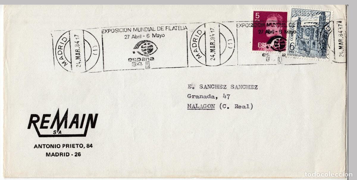 Sellos: 1984 MADRID MATASELLOS EXPOSICION MUNDIAL FILATELIA ESPA&Ntilde;A 84 MEMBRETE REMAIN