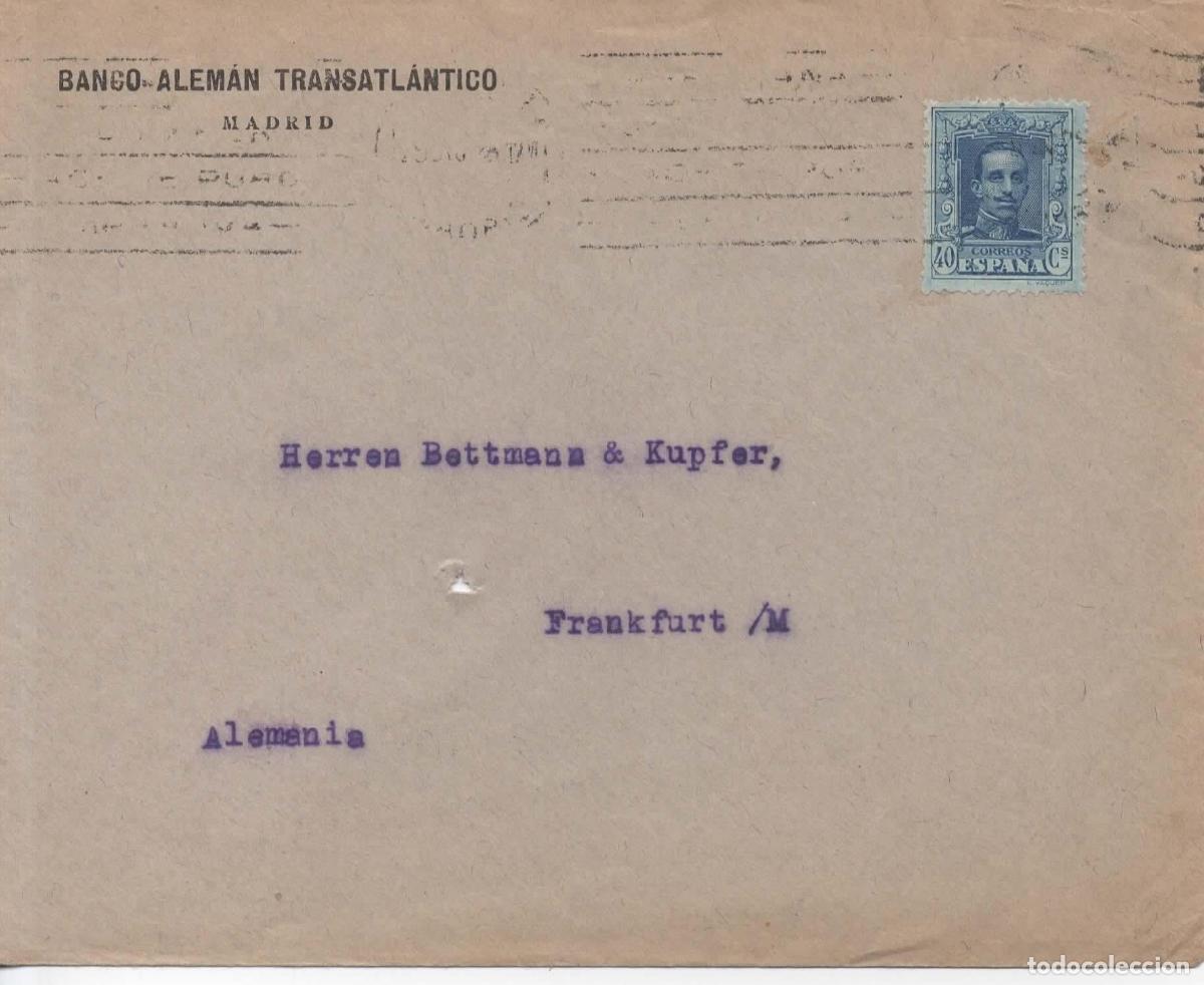 Sellos: MADRID A FRANKFURT ALFONSO XIII VAQUER 40 CTS