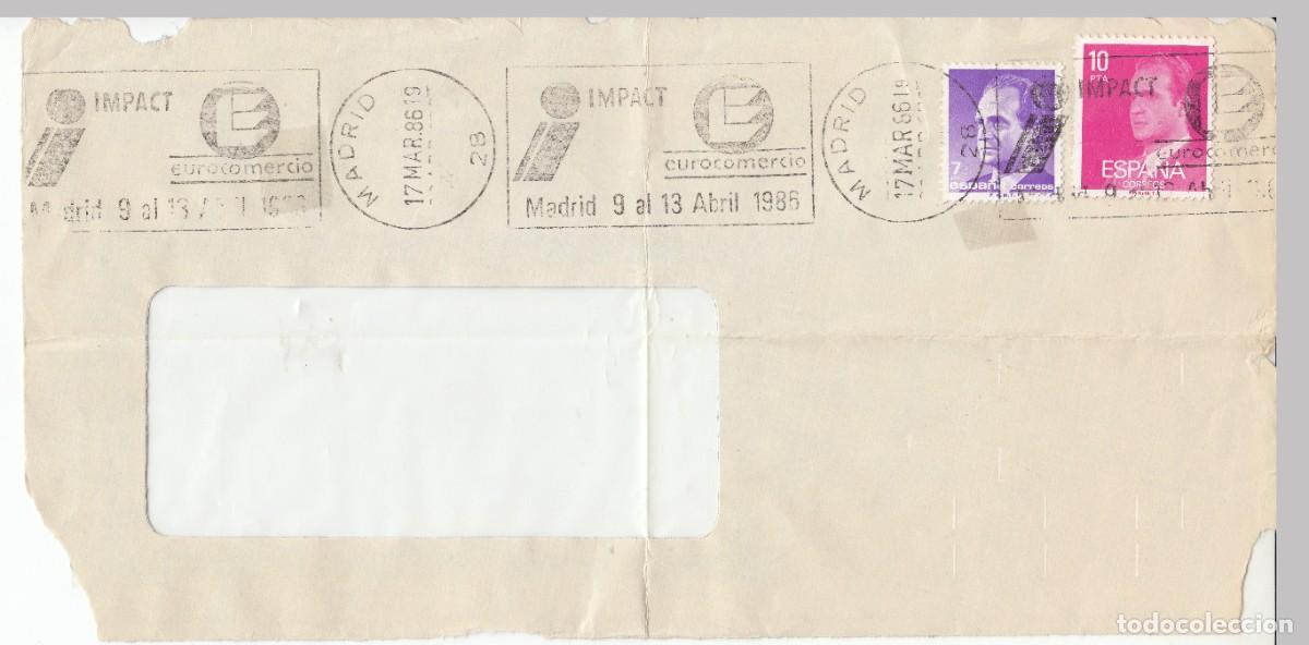 Sellos: 1986 MADRID MATASELLOS IMPACT EUROCOMERCIO. FRONTAL