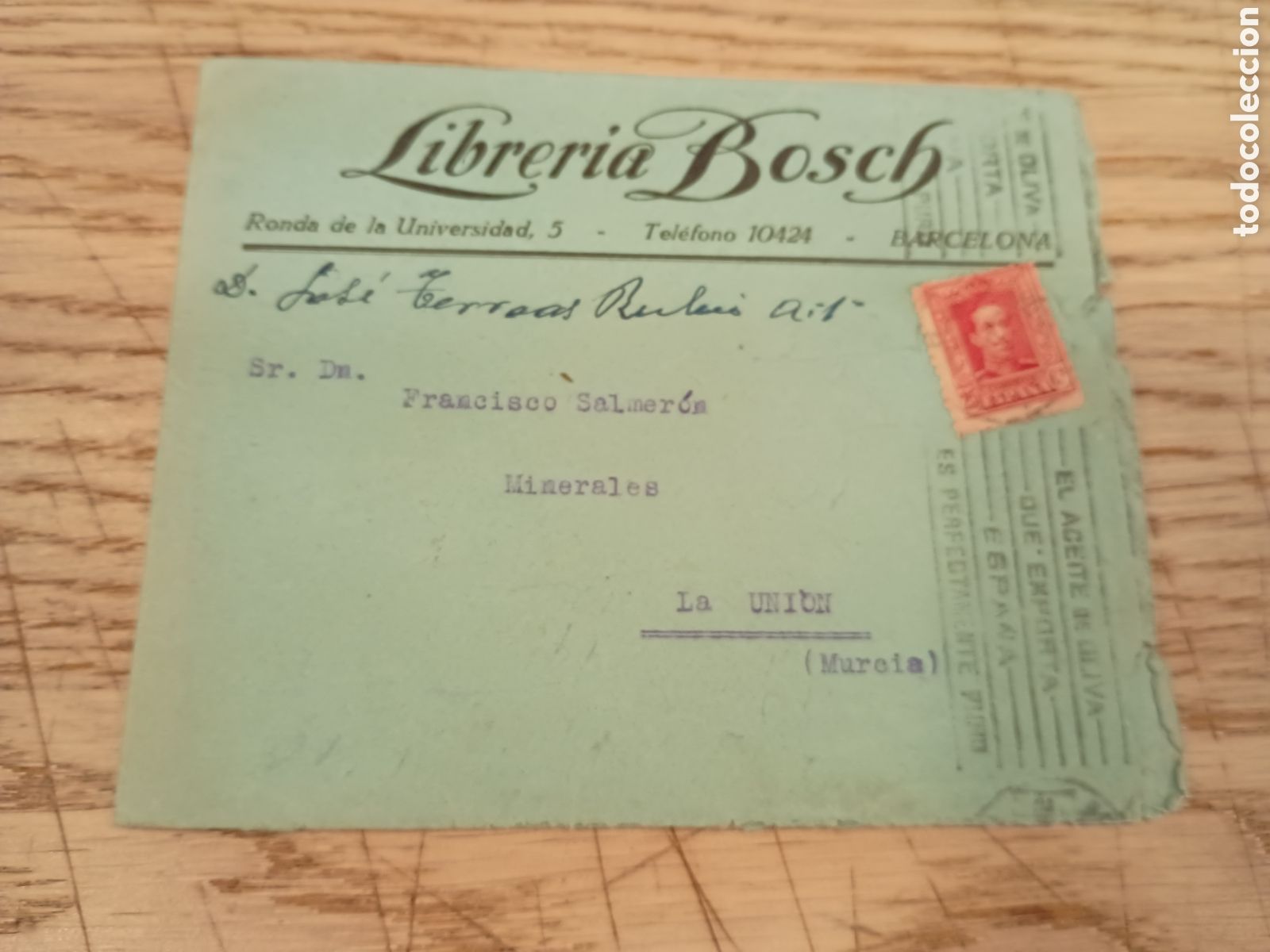 Sellos: ESPA&Ntilde;A 1929 - LIBRER&Iacute;A BOSCH, BARCELONA