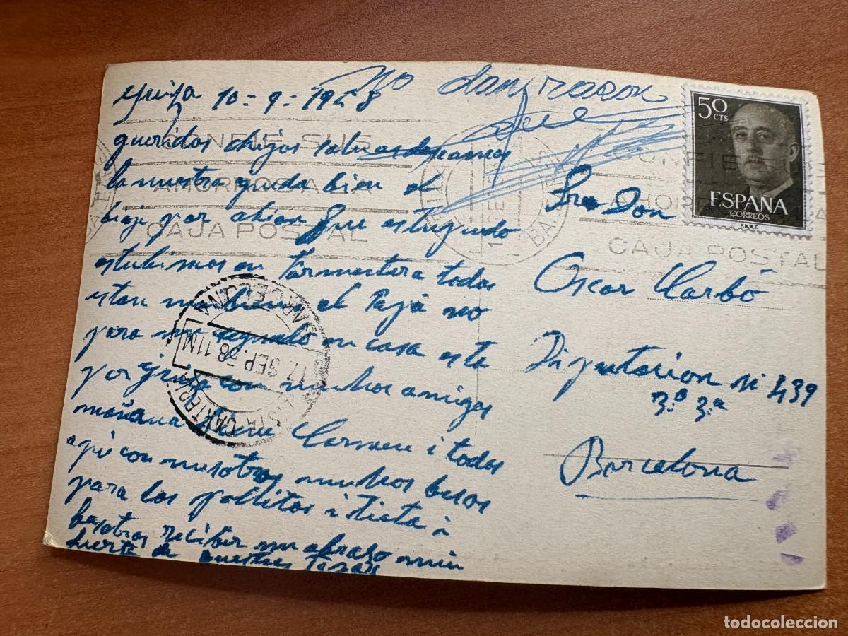 Sellos: Preciosa Tarjeta postal Ibiza Baleares a Barcelona 1958 con destinatario desconocido