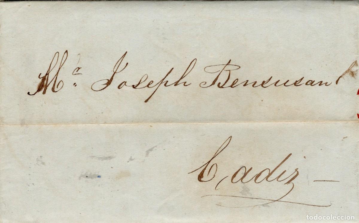 Sellos: 1854 Carta de Gibraltar a Cadiz fuera de valija