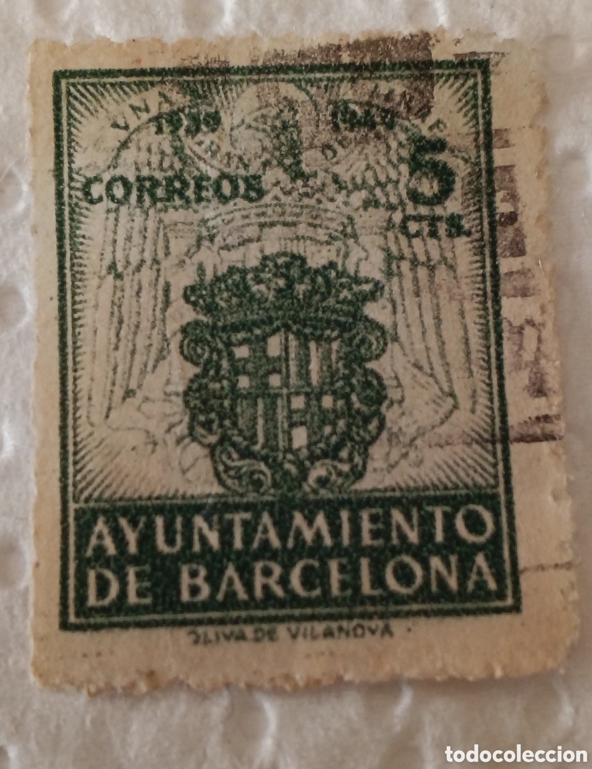Sellos: SELLO AYUNTAMIENTO DE BARCELONA-1939 A&Ntilde;O de la VICTORIA