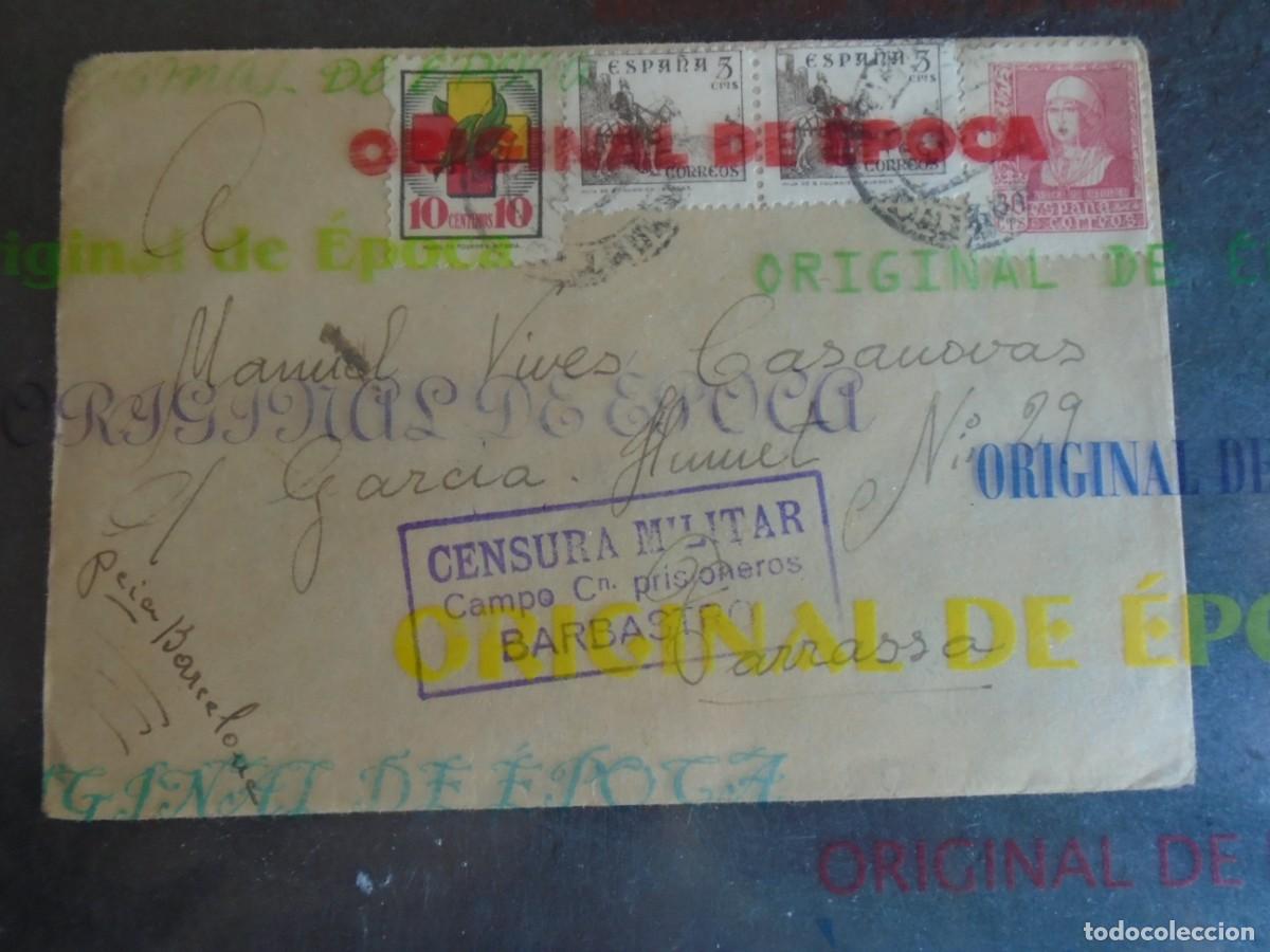Sellos: (PS-80322)SOBRE CENSURA MILITAR CAMPO DE CONCENTRACION PRISIONEROS DE BARBASTRO(HUESCA)