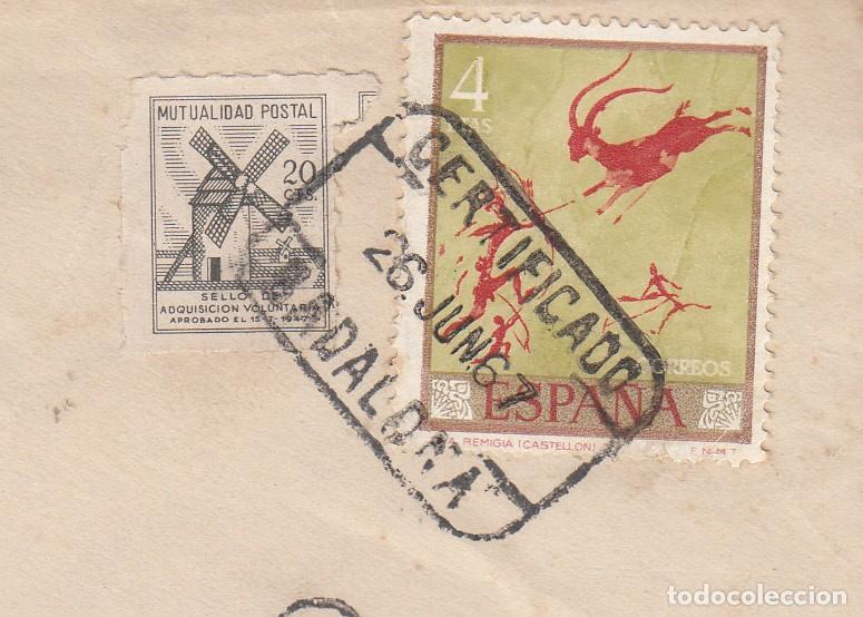 Sellos: 1967 SOBRE CERTIFICADO ORIGEN BADALONA DESTINOS CALDES DE MONTBUI CON SELLO MUTUALIDAD POSTAL MATAS.