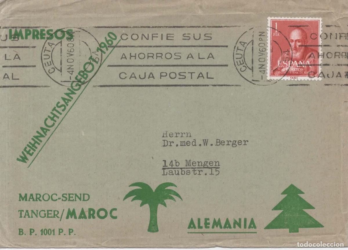 Sellos: CEUTA A ALEMANIA IMPRESOS SELLO SAN JUAN DE RIBERA RELIGION 1960