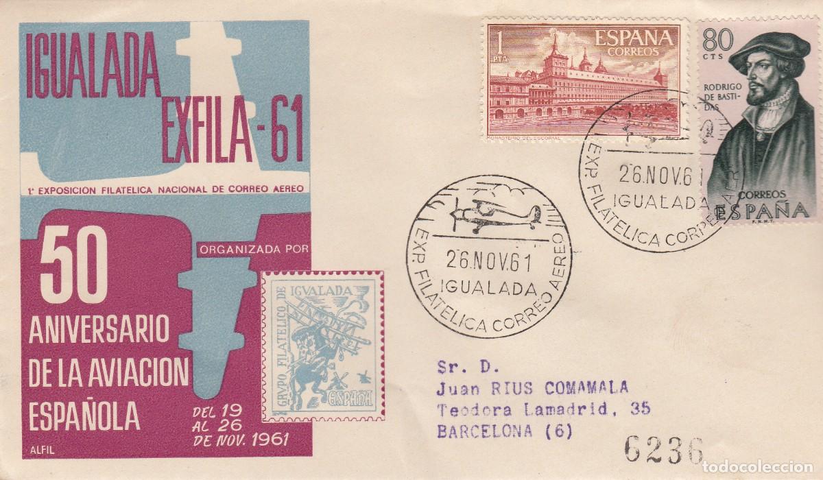 Briefmarken: MATASELLOS EXPOSICI&Oacute;N FILAT&Eacute;LICA CORREO A&Eacute;REO - IGUALADA - 1961