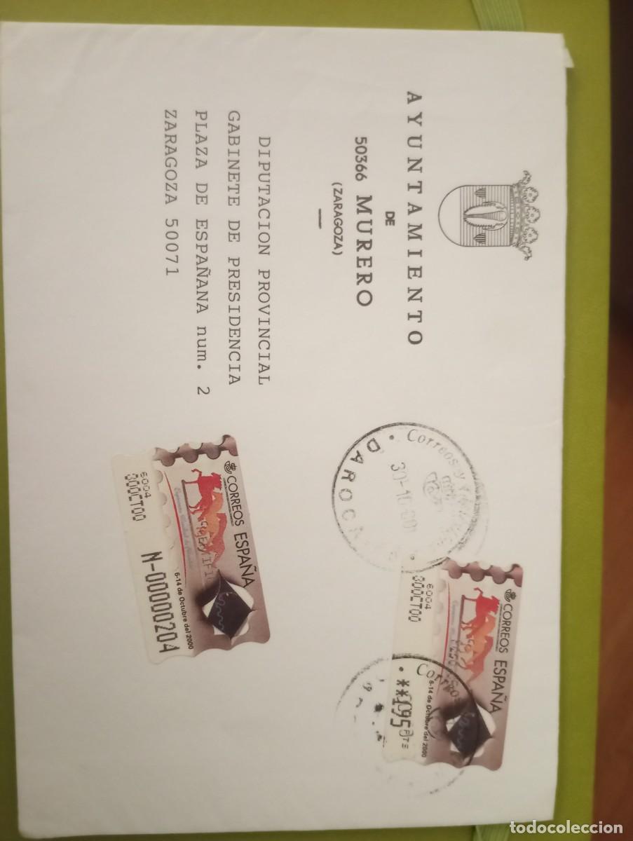 Sellos: ESPA&Ntilde;A 2000, CERTIFICADO DEL AYTO DE MURERO A LA DPZ, ETIQUETAS ATM, AL DORSO VISADO DE SEGURIDAD