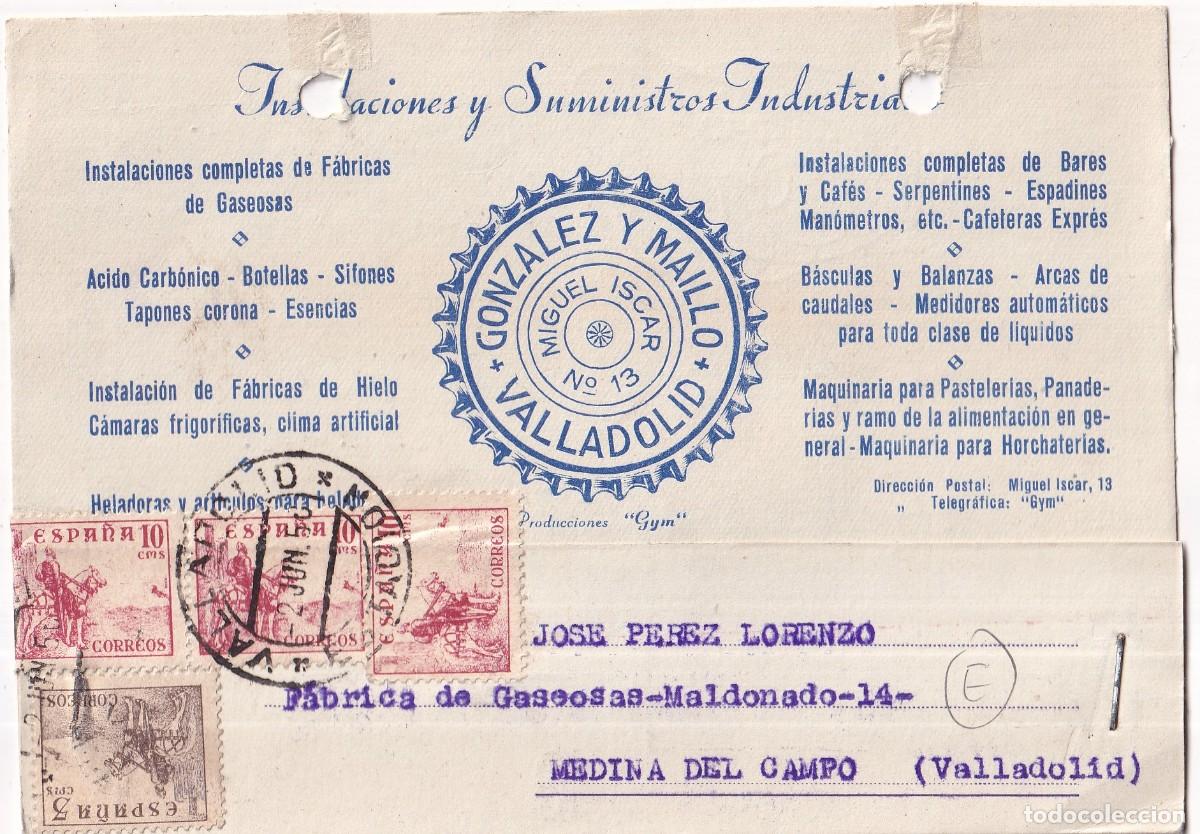 Sellos: Instalaciones y suministros industriales Gonzalez y Mallo. Valladolid. 1950