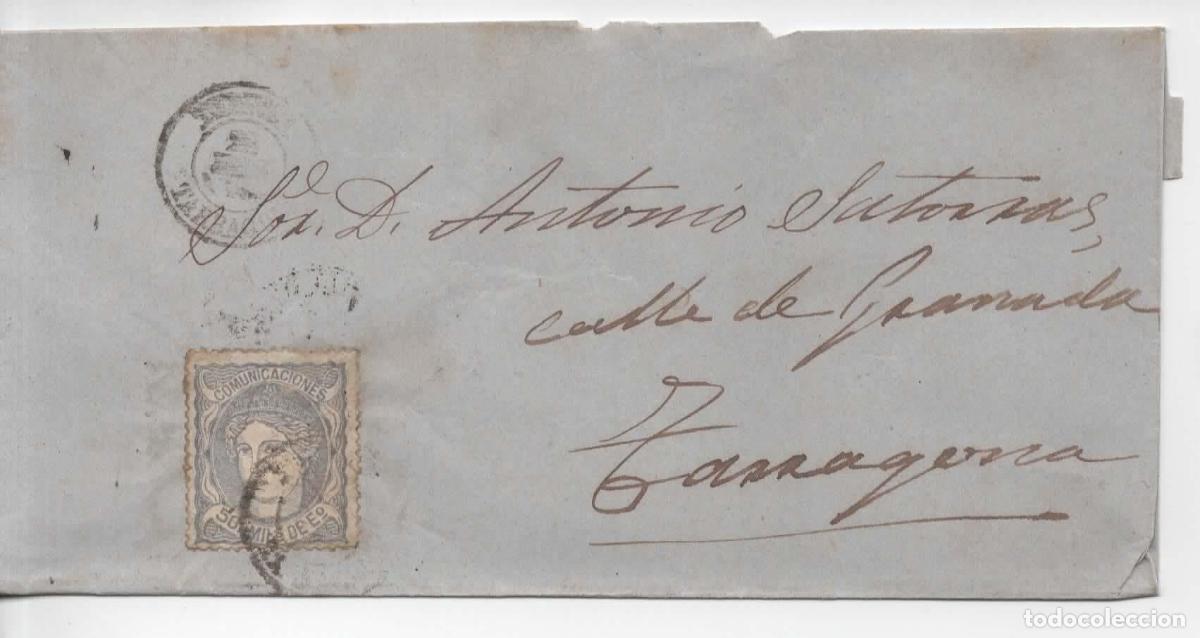 Sellos: ESPA&Ntilde;A 1872 ENVUELTA TORTOSA A TARRAGONA