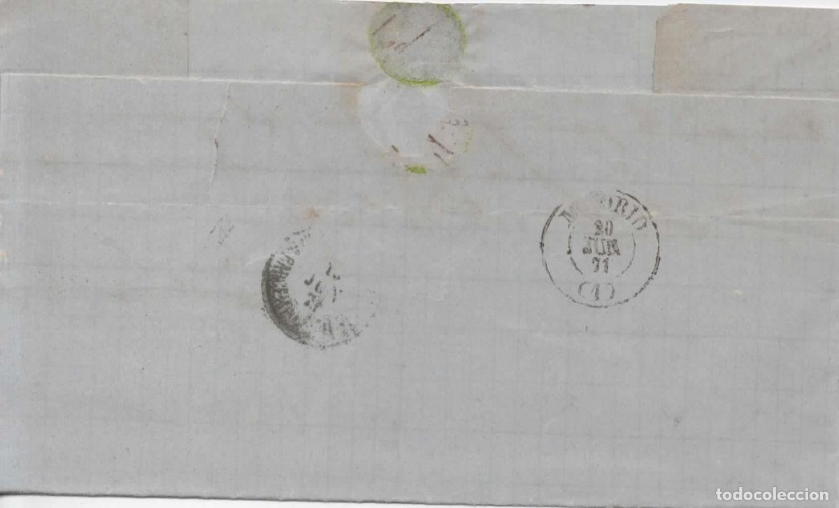 Sellos: ESPA&Ntilde;A 1871 ENVUELTA A MADRID - Foto 2