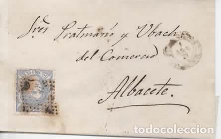 Sellos: ESPA&Ntilde;A 1871 ENVUELTA A ALBACETE
