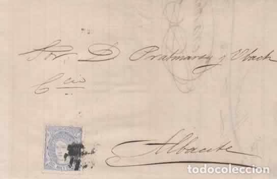 Sellos: ESPA&Ntilde;A 1871 ENVUELTA A ALBACETE