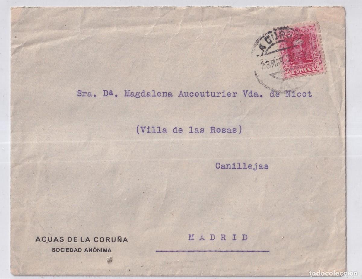 Briefmarken: Sobre Aguas de la Coru&ntilde;a. Sociedad an&oacute;nima.