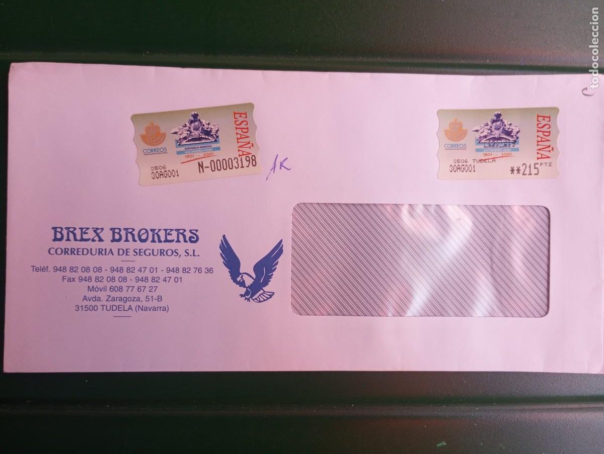 Selos: ESPA&Ntilde;A, 2001, CERTIFICADO DE TUDELA CON ETIQUETA T&Eacute;RMICA DEDICADA A ALEJANDRO MON